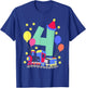 4th Birthday Train Lovers I'm 4 Boys Kids Four Years Old T-Shirt - T-Shirt | Royal