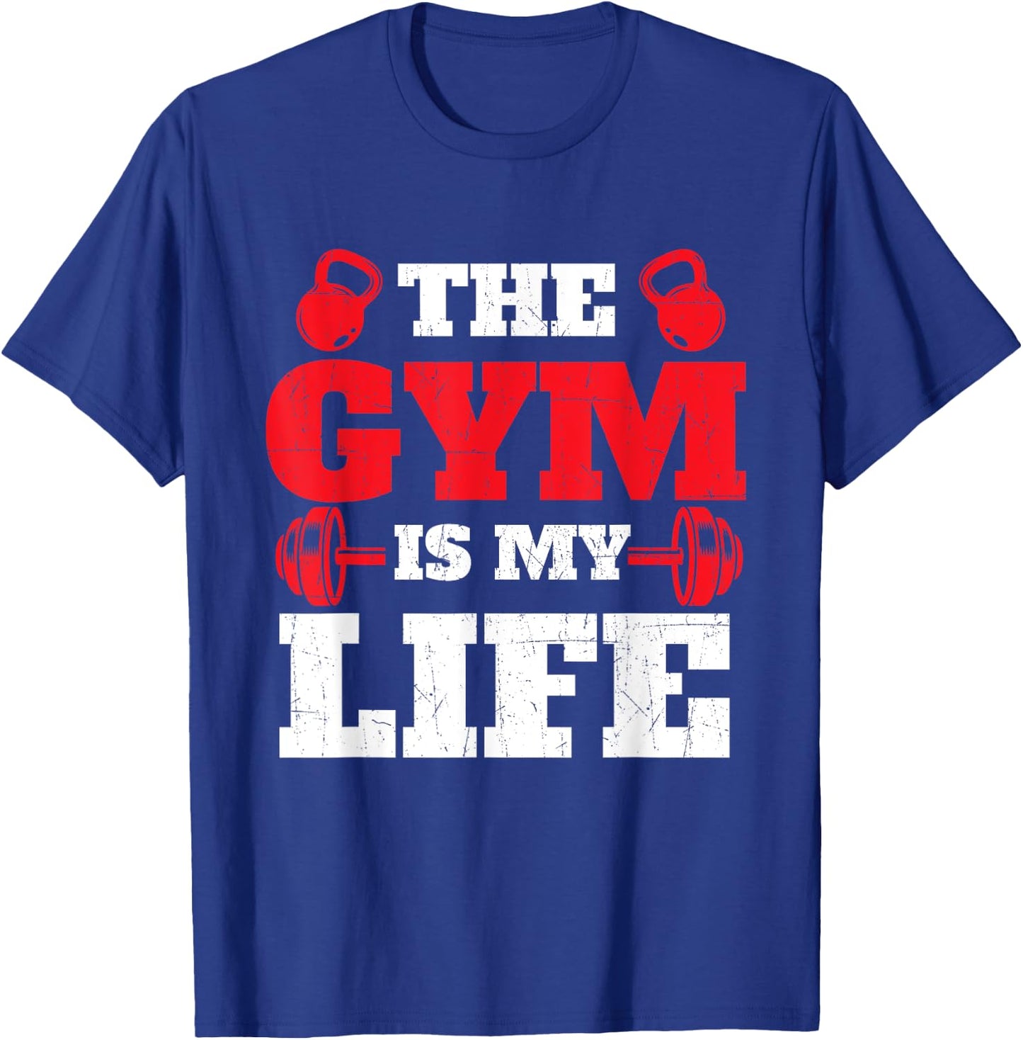 The Gym Is My Life - Workout Gym Weightlifting Bodybuilding T-Shirt - T-Shirt | Royal