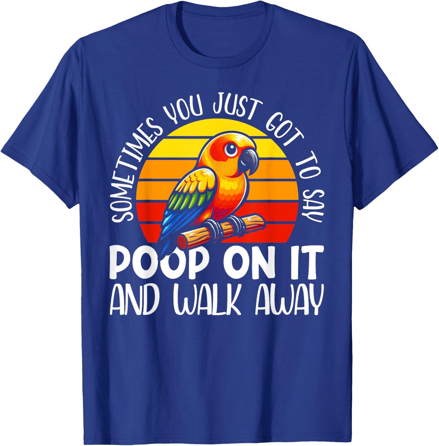 Sun Conure Parakeet - Adults, Kids - Black - Bird Print - Short Sleeve - - Small T-Shirt - T-Shirt | Royal