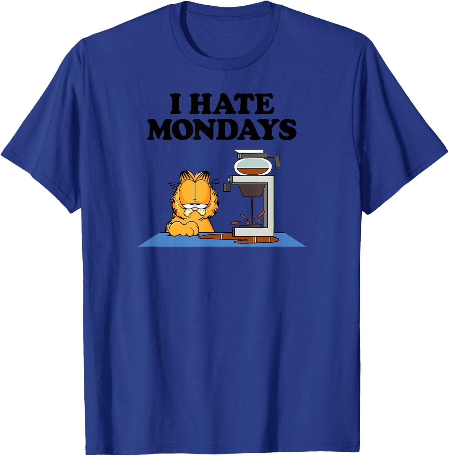 Garfield - I Hate Mondays, Morning Coffee T-Shirt - T-Shirt | Royal