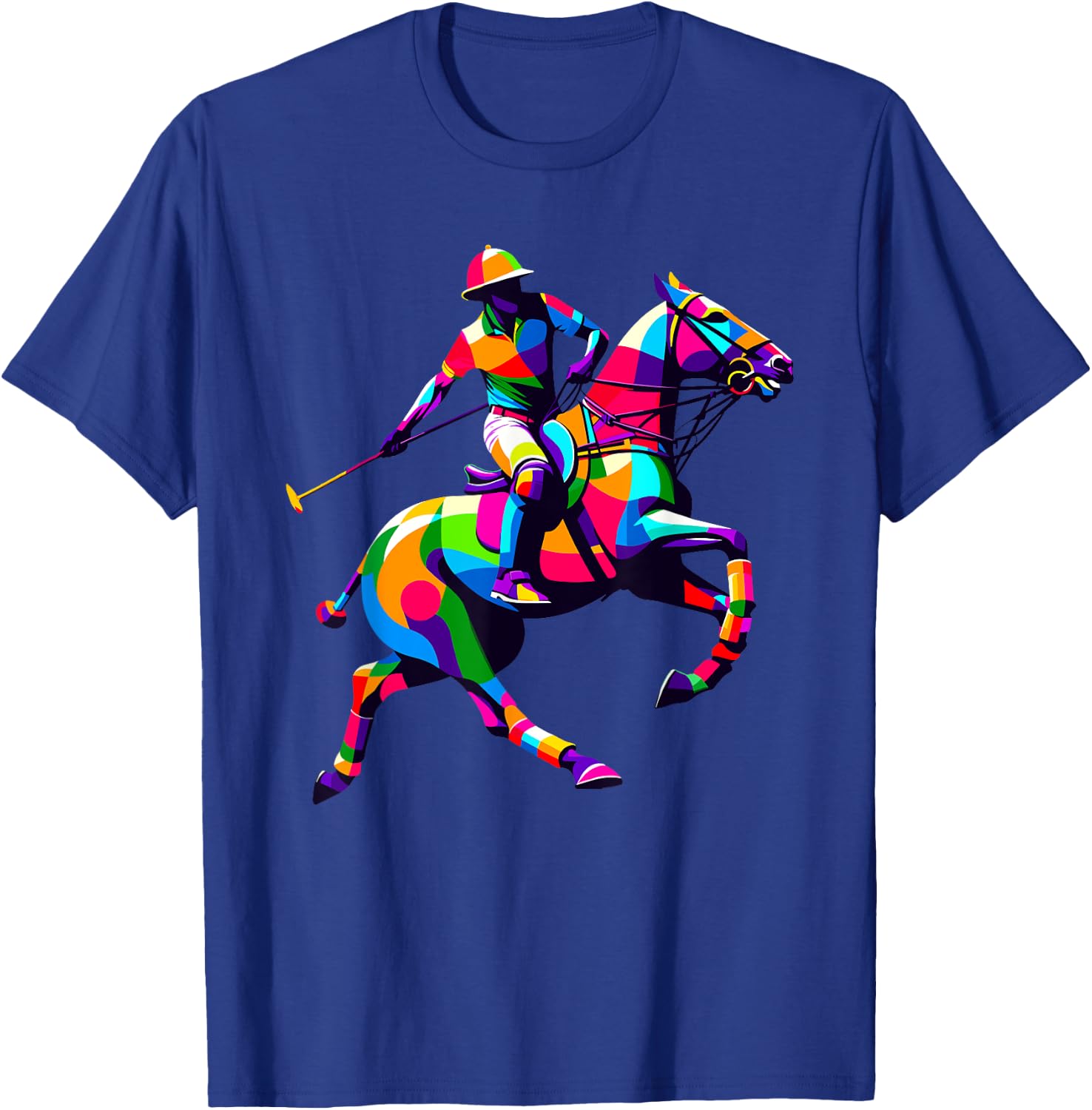 Pop Art Polo Horseback Riding Horses Equestrian Horse T-Shirt - T-Shirt | Royal