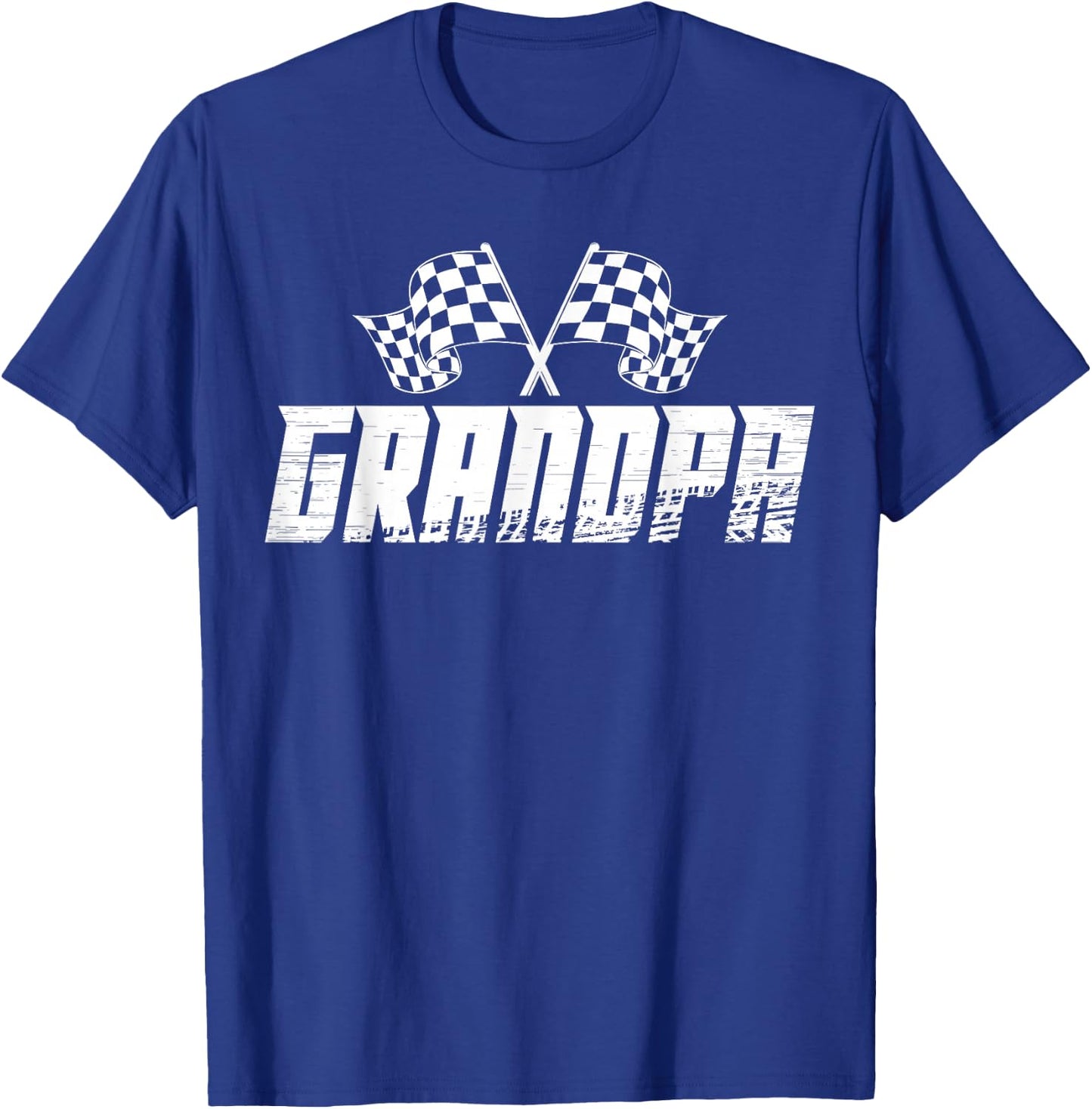 Grandpa Pit Crew Family Racing Birthday Race Car T-Shirt - T-Shirt | Royal