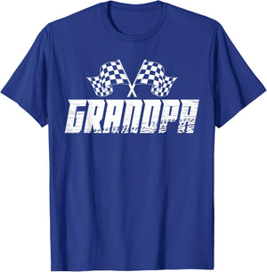 Grandpa Pit Crew Family Racing Birthday Race Car T-Shirt - T-Shirt | Royal