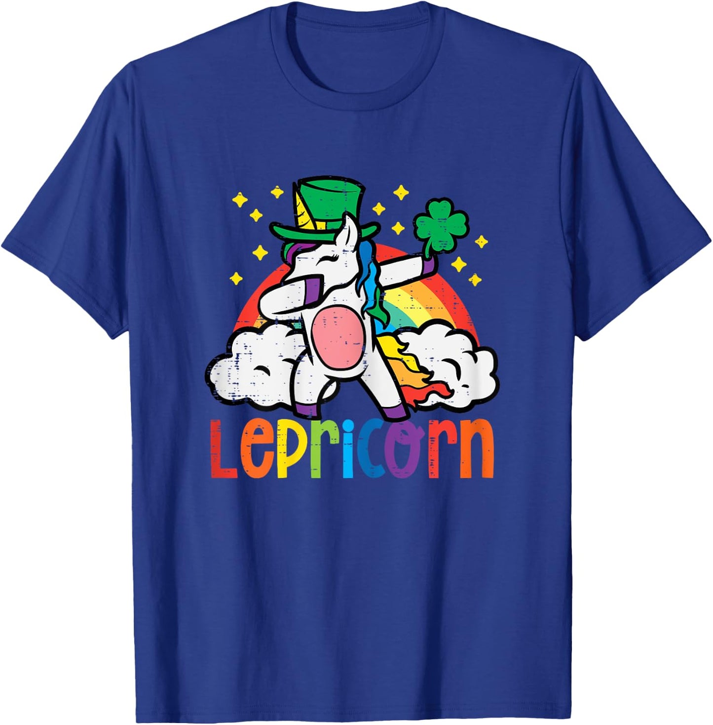 St Patricks Day Unicorn Dab Saint Pattys Lepricorn Girls Kid T-Shirt - T-Shirt | Royal
