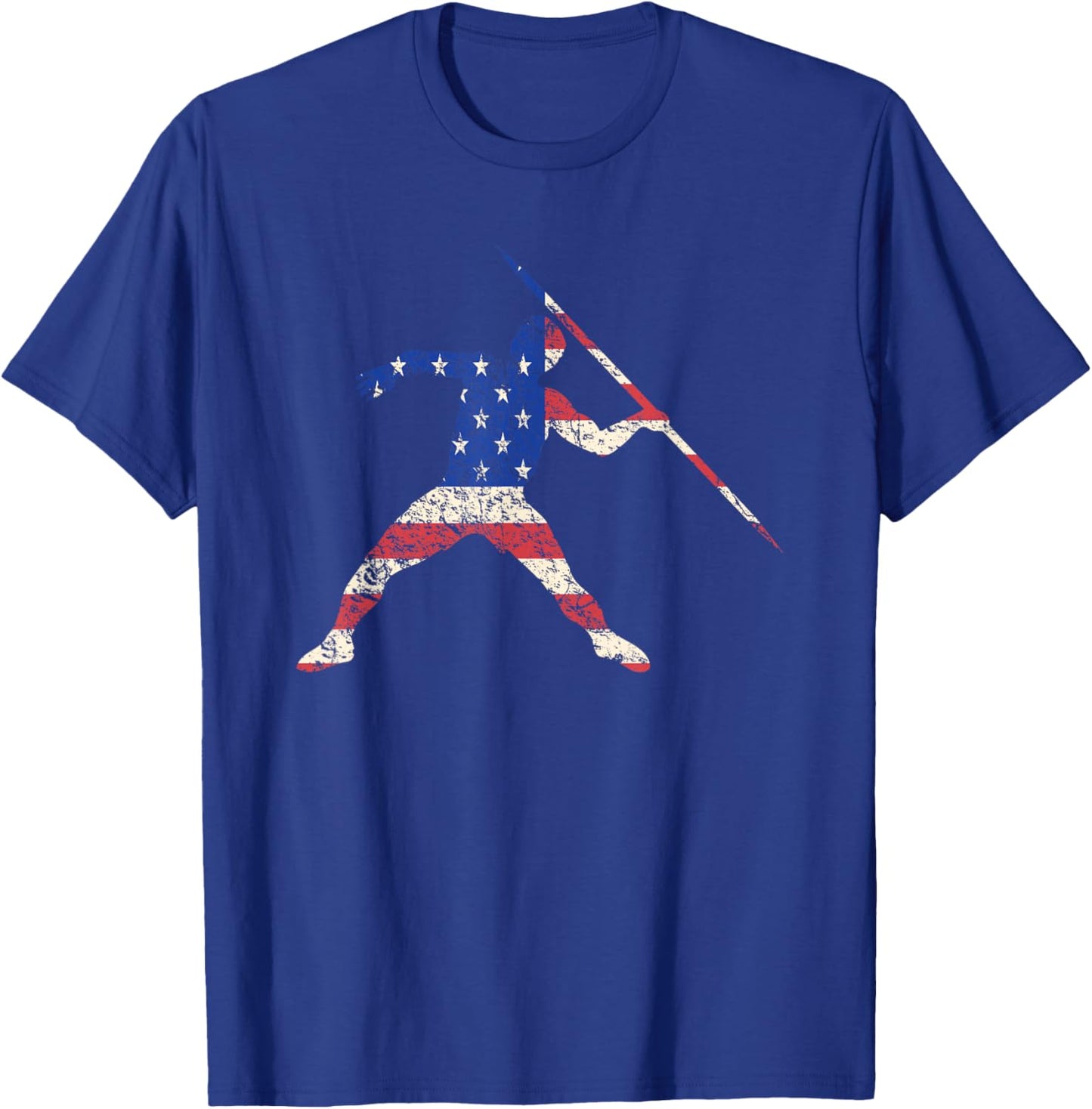 Javelin Thrower American Flag Track and Field Women Kids Men T-Shirt - T-Shirt | Royal