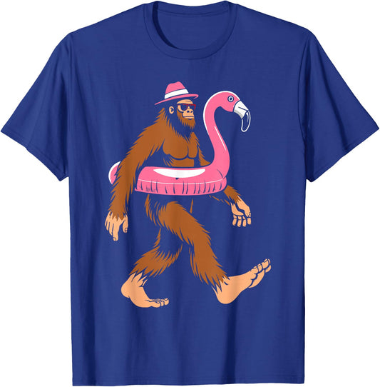 Pool party bigfoot flamingo float sasquatch beach lovers Women Girls Kids T-Shirt - T-Shirt | Royal