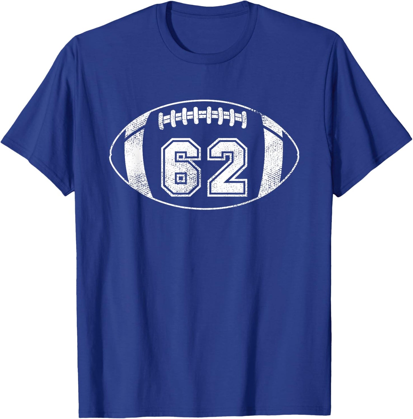 Football Player #62 Football Mom Dad Jersey 62 Varsity Team T-Shirt - T-Shirt | Royal