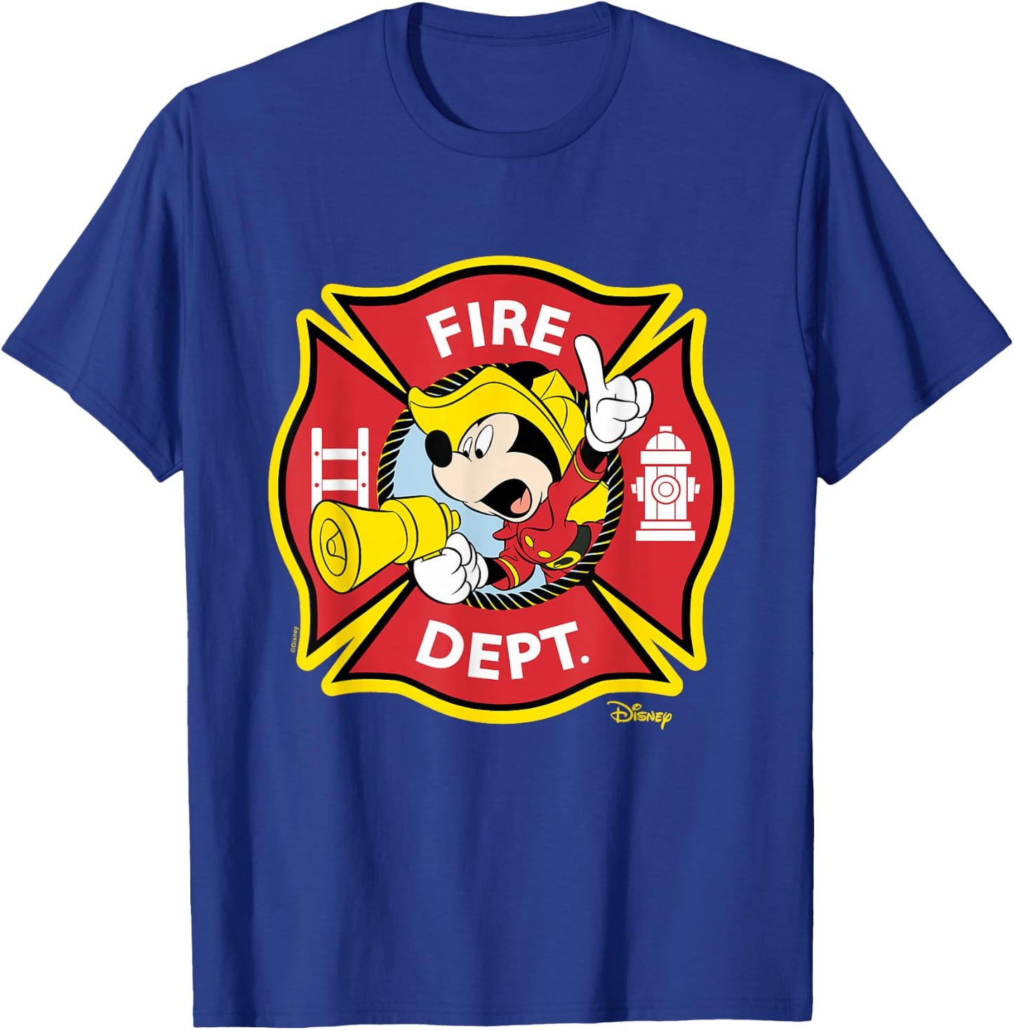Mickey - Fire Dept Badge T-Shirt - T-Shirt | Royal