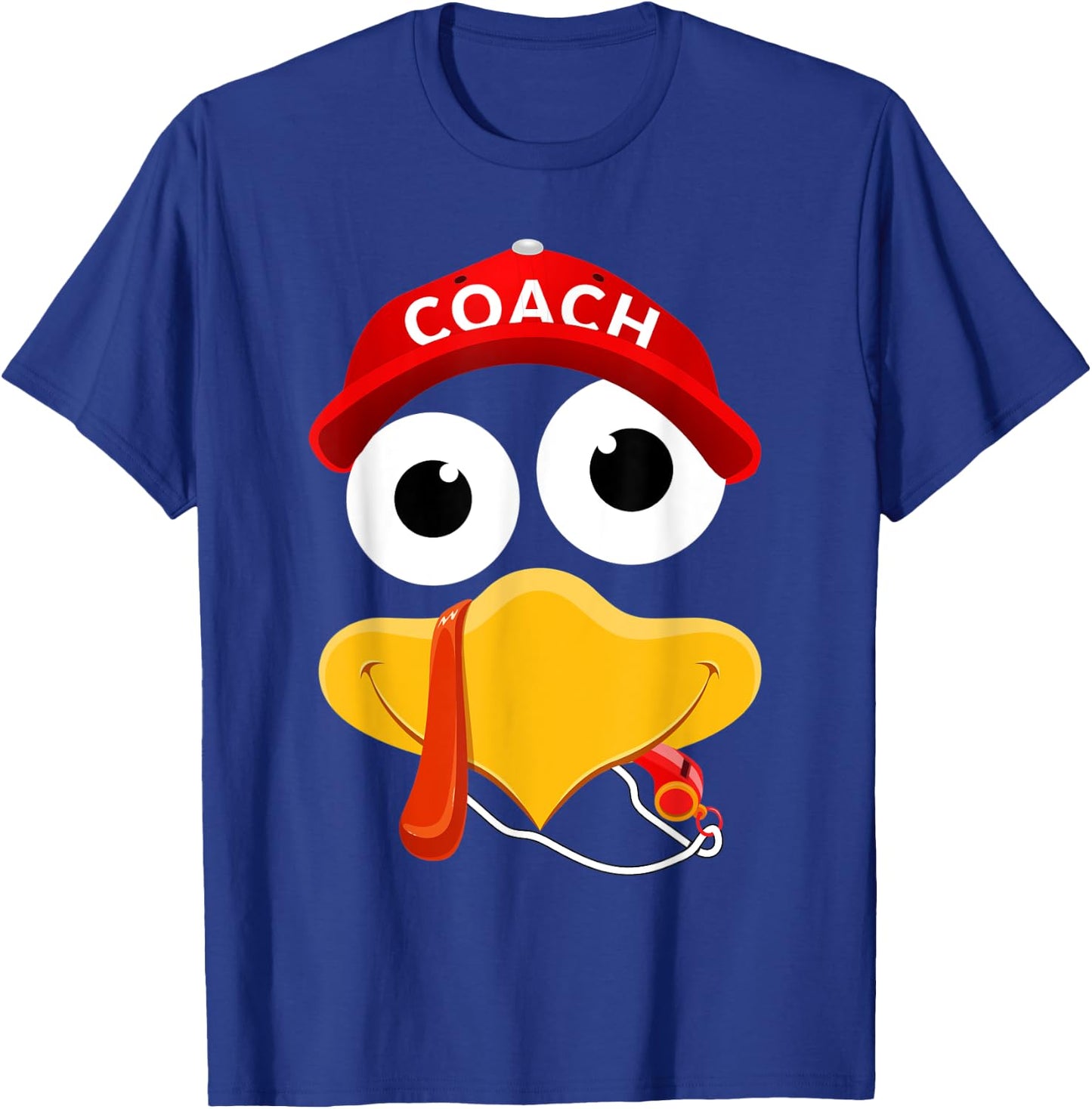 Thanksgiving Turkey Baseball Coach Funny Boys Kids Teen Dads T-Shirt - T-Shirt | Royal