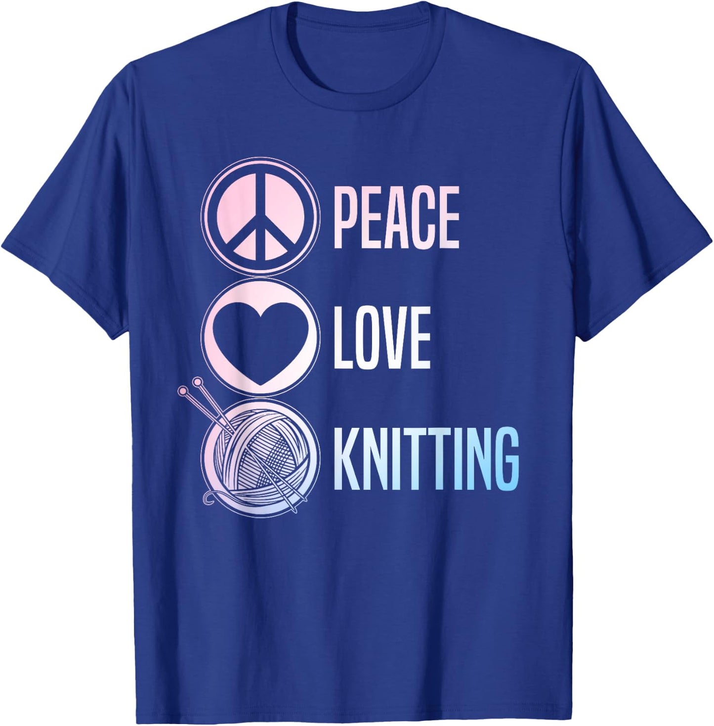 Funny Knitting Art Men Knit Yarn Lover Knitter T-Shirt - T-Shirt | Royal