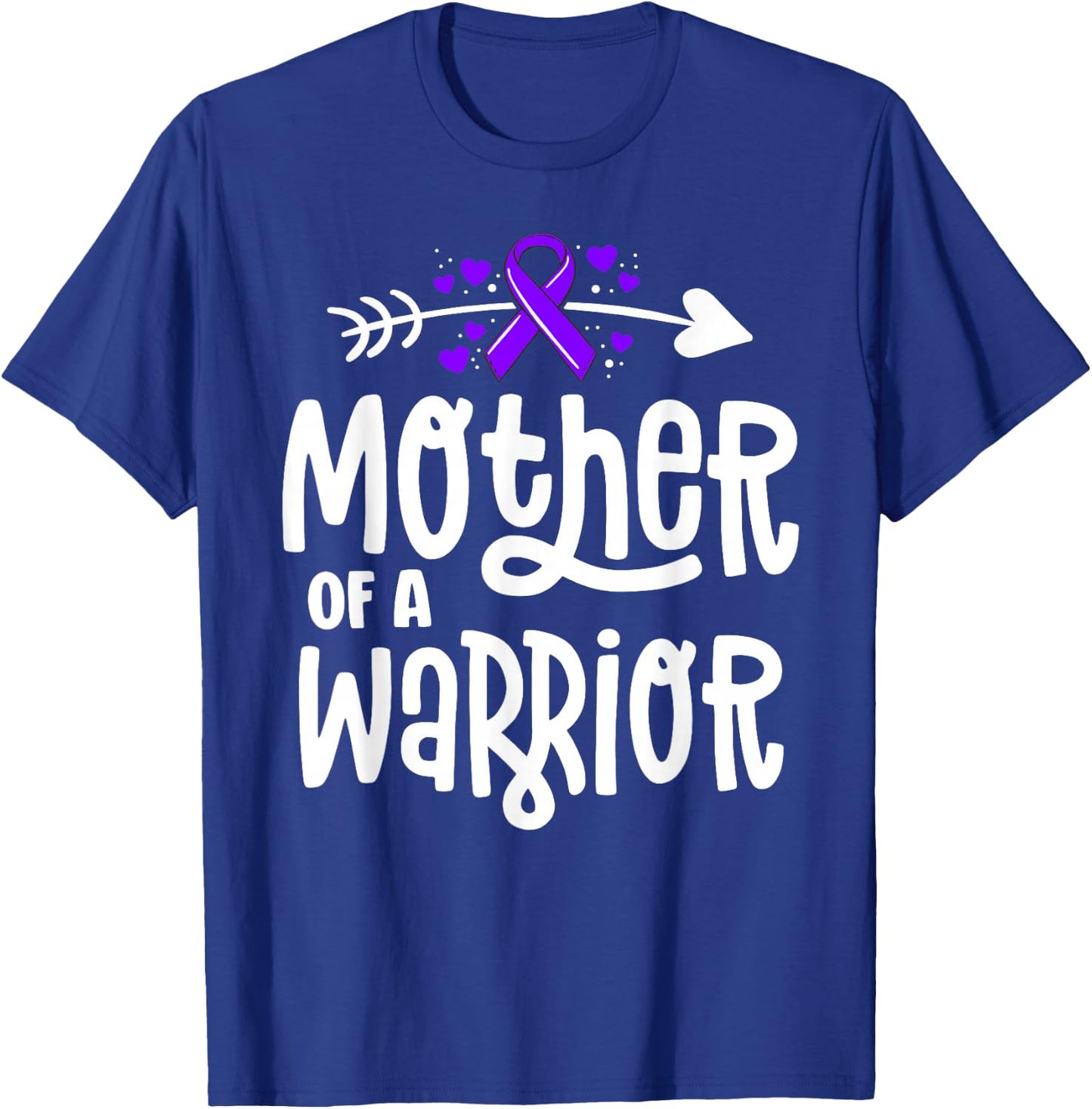 Mother Of A Warrior Hodgkins Lymphoma Cancer Family Support T-Shirt - T-Shirt | Royal