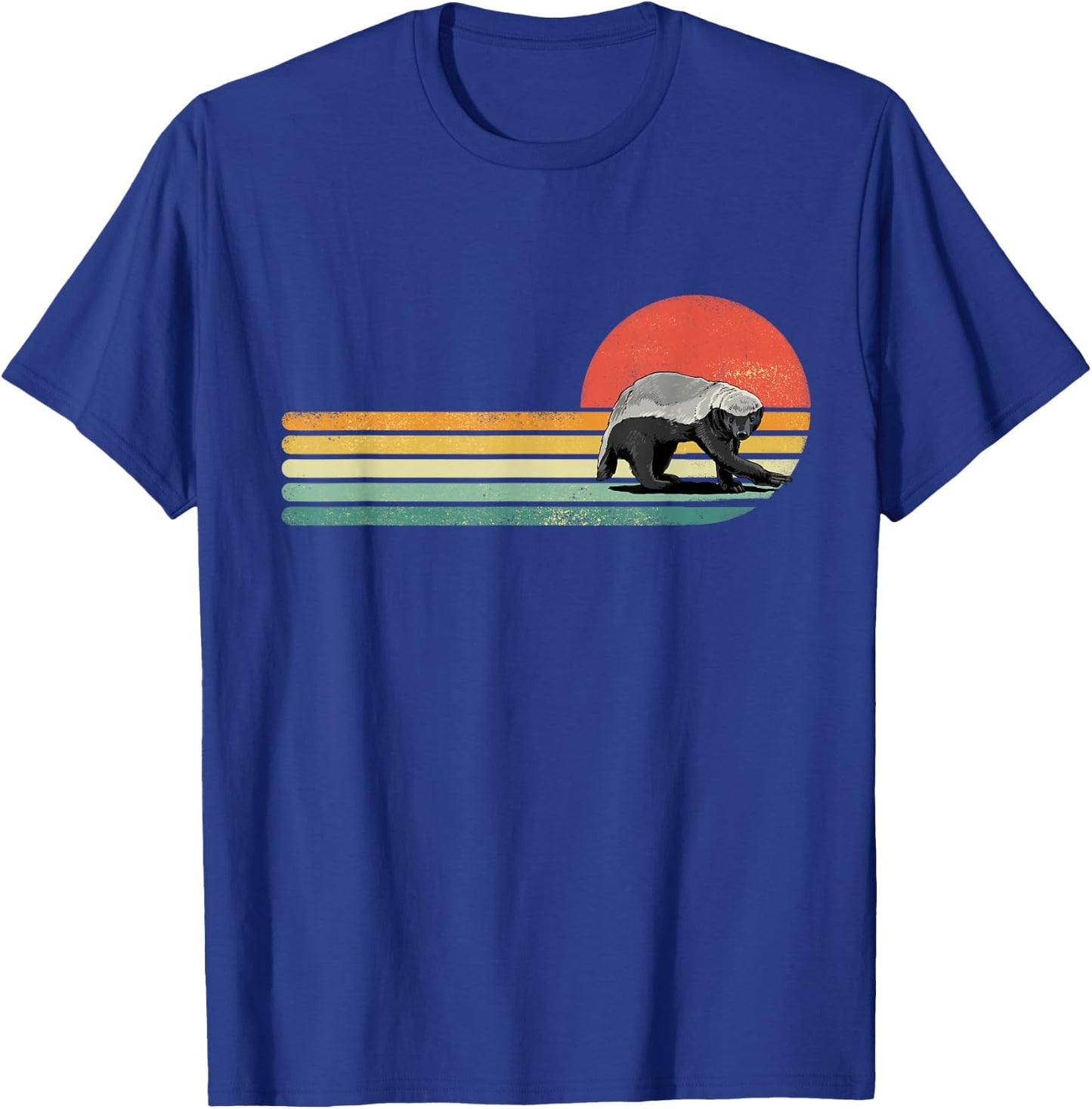 Honey Badger Shirt Retro Style Wild Animal Lover Zookeeper T-Shirt - T-Shirt | Royal
