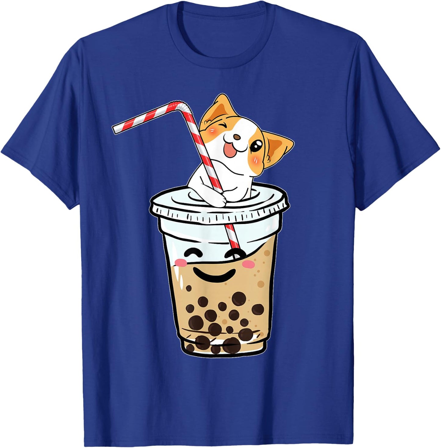 Cute Corgi Bubble Tea Boba Welsh Dog Gift Women Kids T-Shirt - T-Shirt | Royal