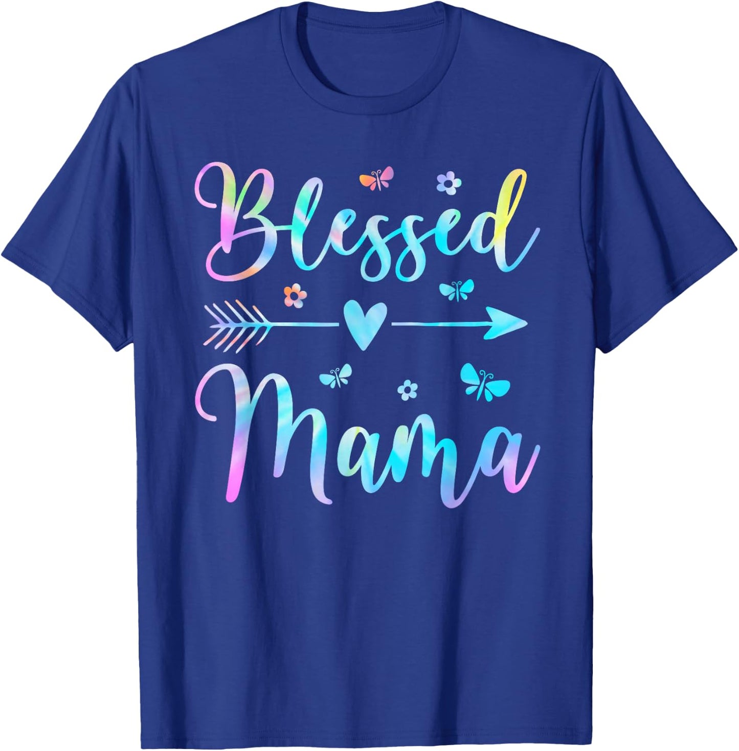Blessed Mama Cute Mom Butterfly Flower Mother's Day T-Shirt - T-Shirt | Royal