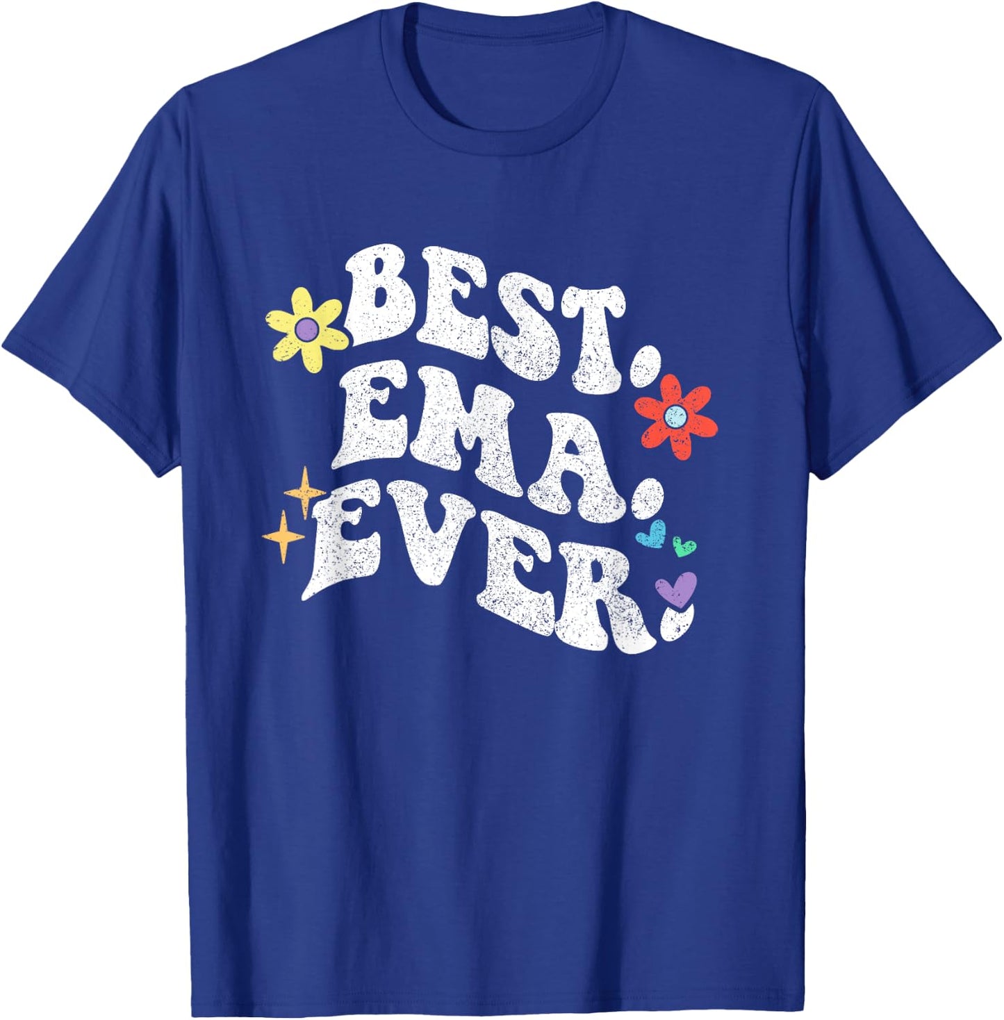 Retro Groovy Best EMA Ever First Name Mother's Day Girl T-Shirt - T-Shirt | Royal
