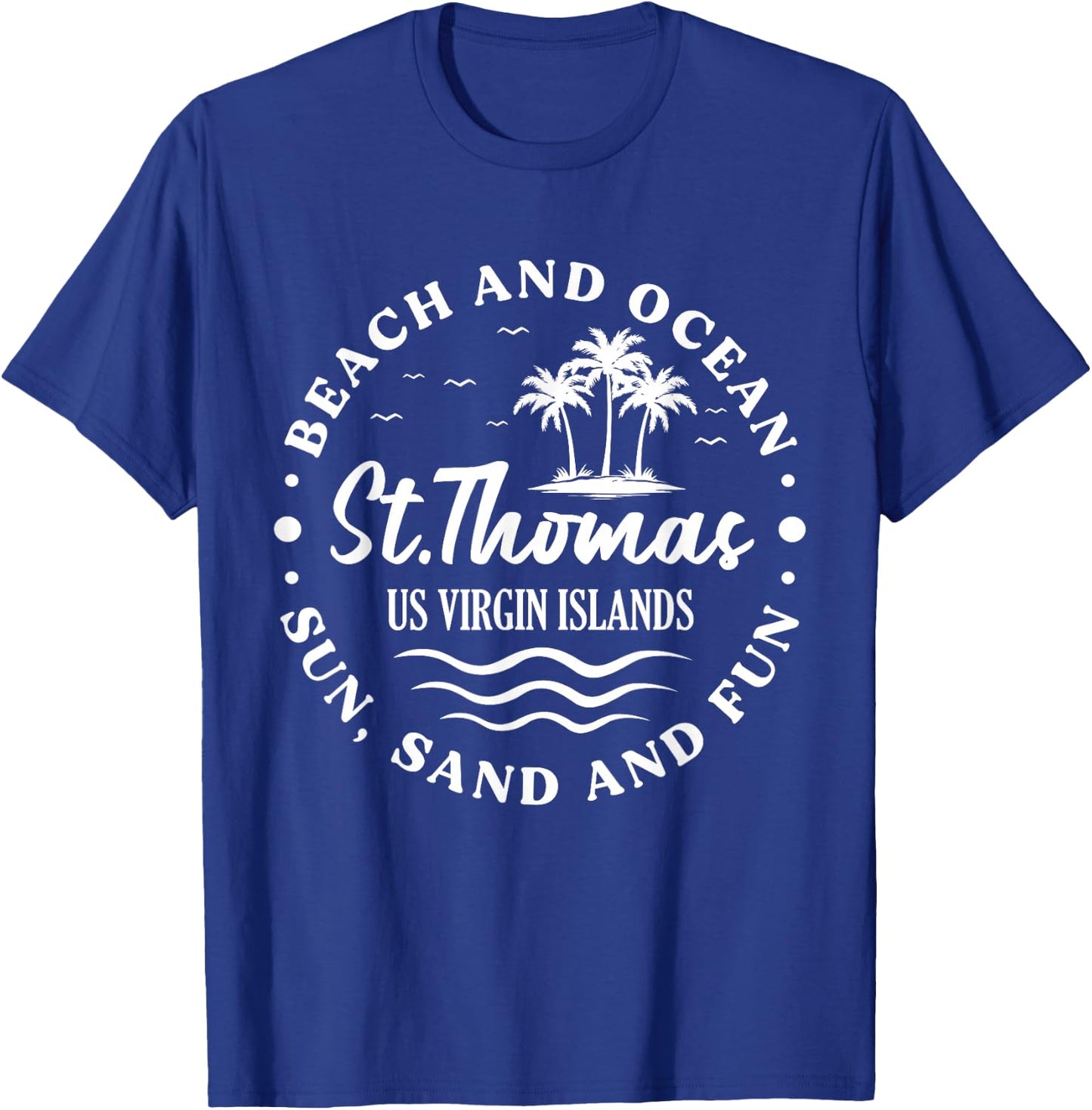 St. Thomas US Virgin Islands Vacation Beach And Ocean T-Shirt - T-Shirt | Royal