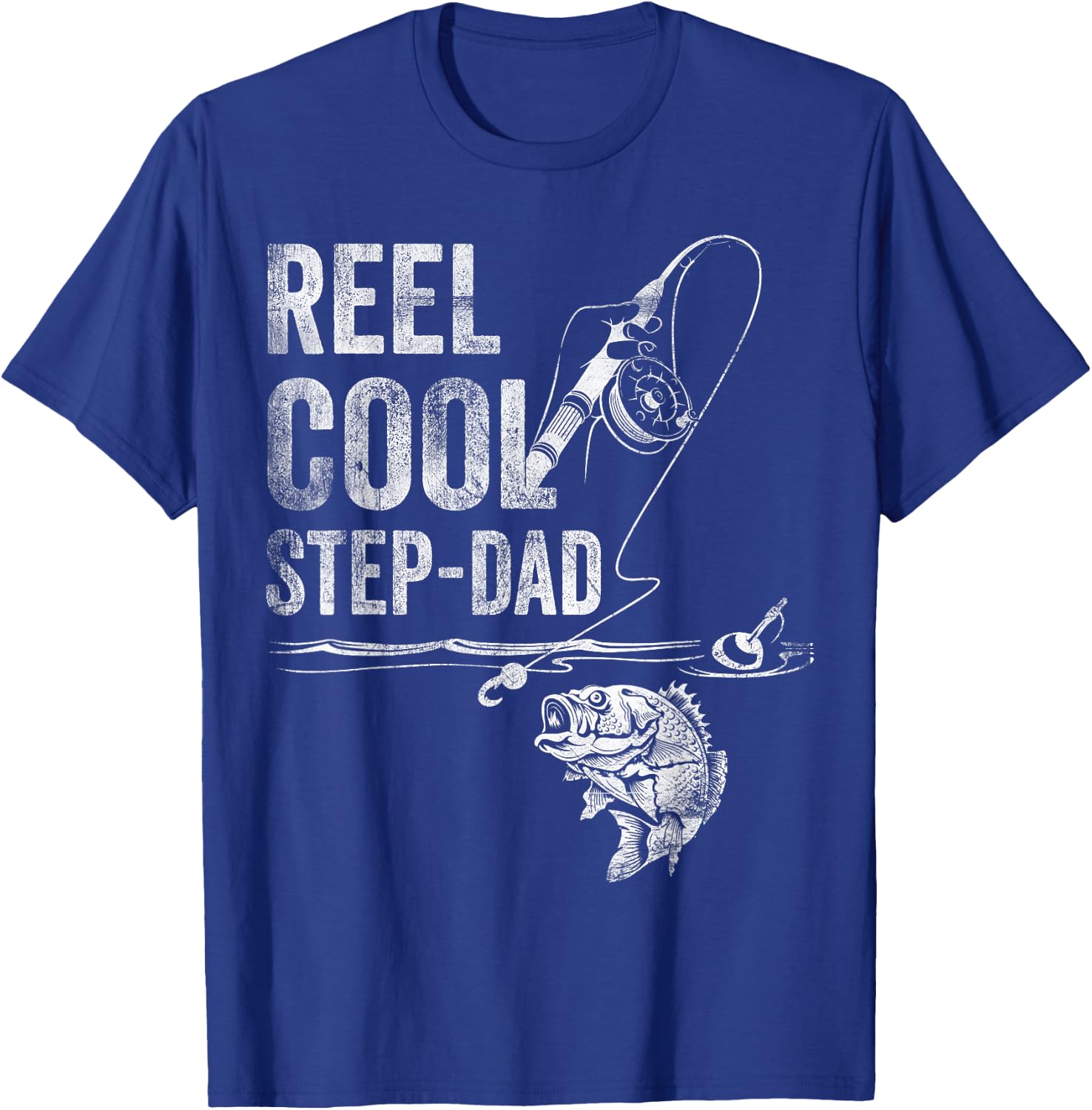 Reel Cool Step-Dad Fish Fishing Shirt Father's Day Gift T-Shirt - T-Shirt | Royal