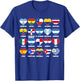 Hispanic Countries Flags Hearts Hispanic Heritage Month T-Shirt - T-Shirt | Royal