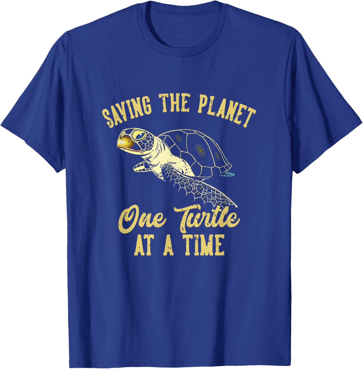 Saving the Planet One Turtle At A Time T-Shirt - T-Shirt | Royal