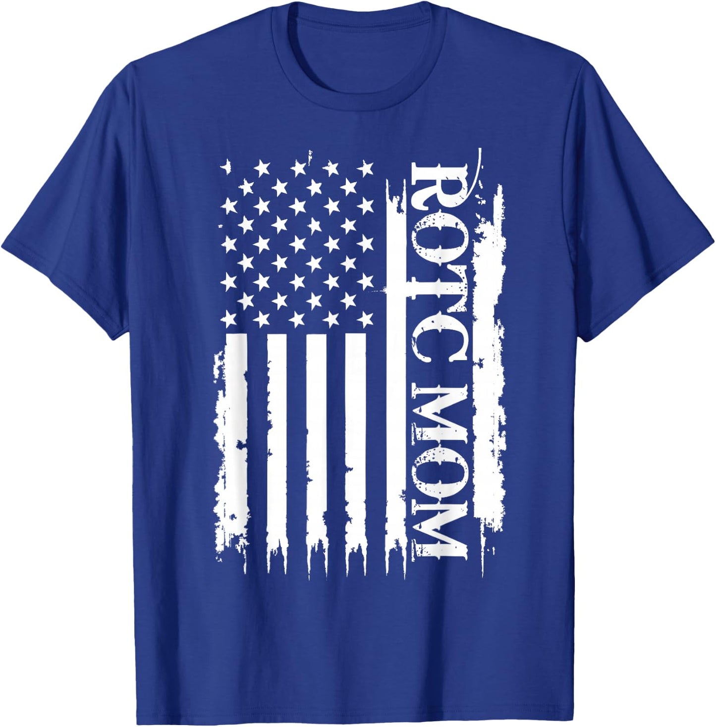 ROTC Mom United States Distressed w US Flag T-Shirt - T-Shirt | Royal