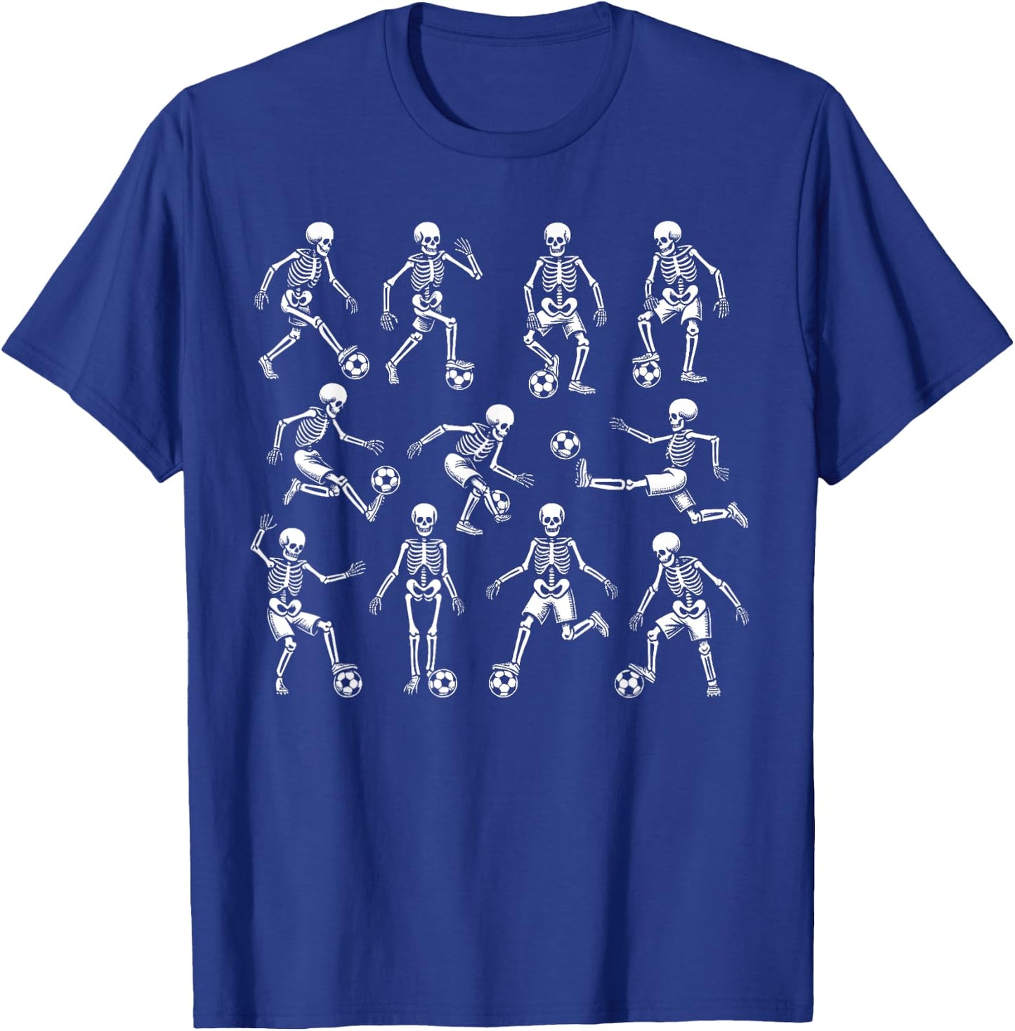 Funny Halloween Soccer Skeletons Play Soccer Boys Kids T-Shirt - T-Shirt | Royal