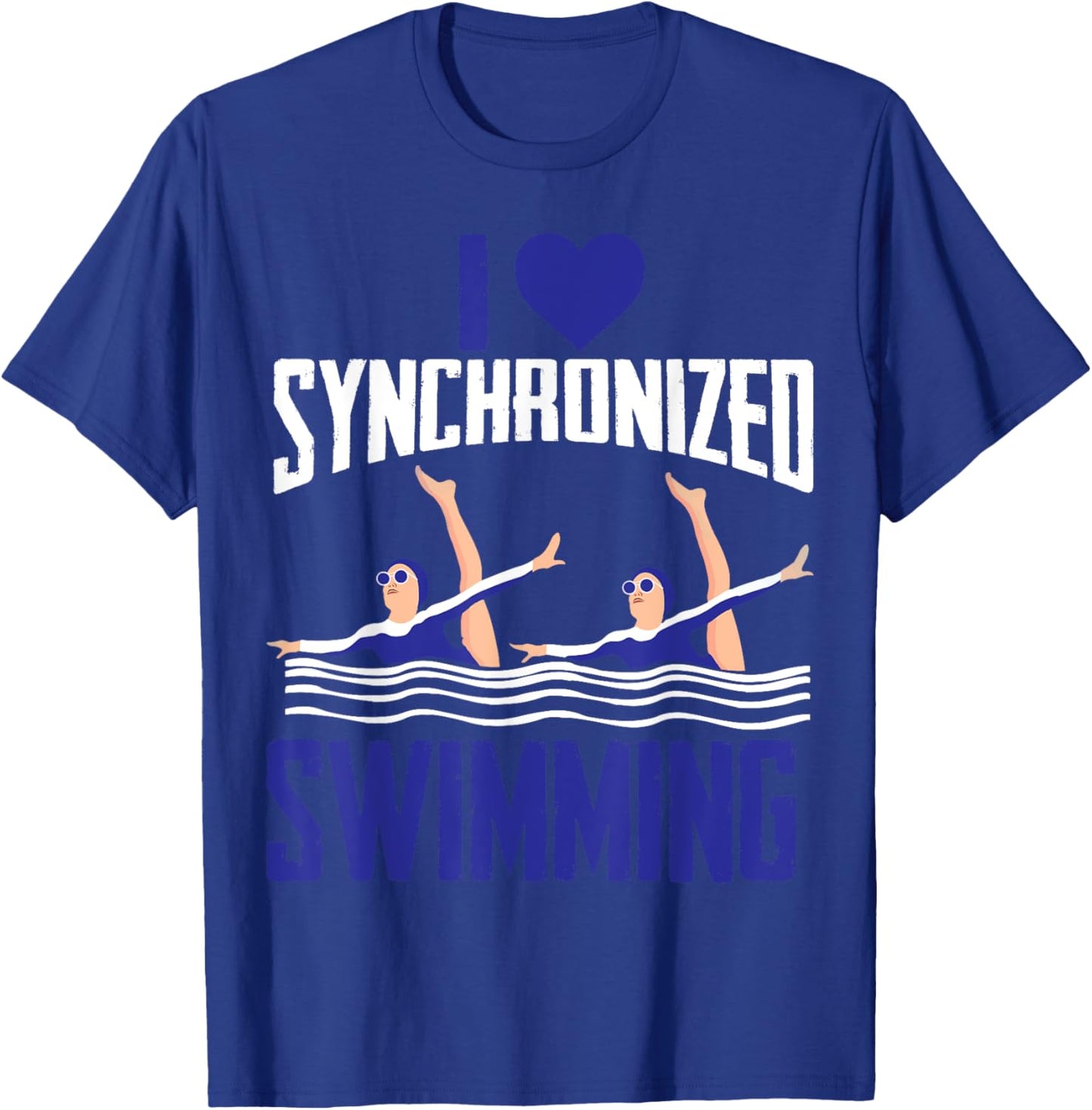 I Love Synchronized Swimming Aquatic Artistic Synchro Girls T-Shirt - T-Shirt | Royal
