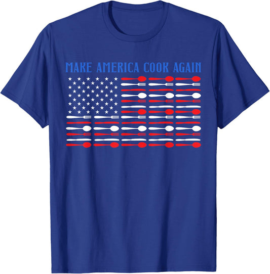 Make America Cook Again Chef Knife Kitchen Food Menu Cook T-Shirt - T-Shirt | Royal