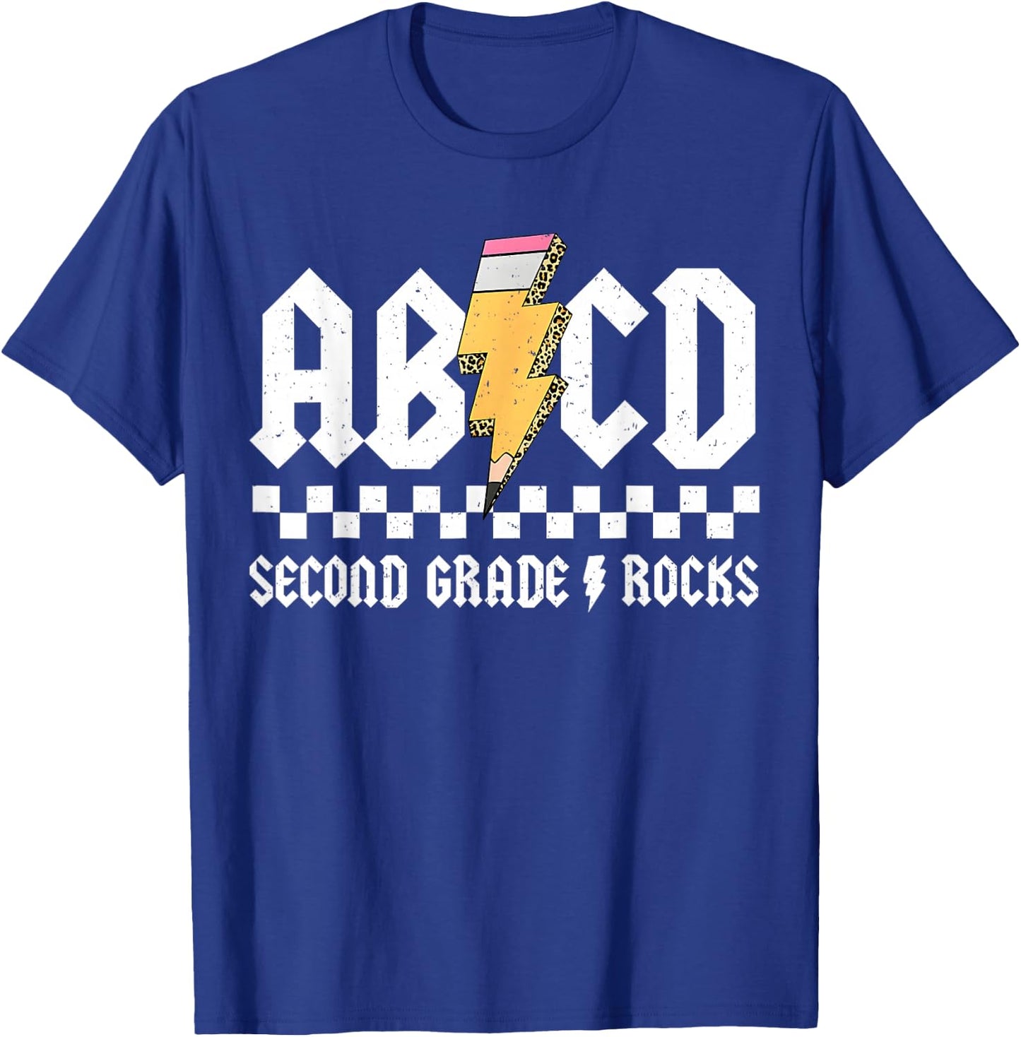 ABCD Second Grade Rocks Pencil Lightning Back To School 2024 T-Shirt - T-Shirt | Royal