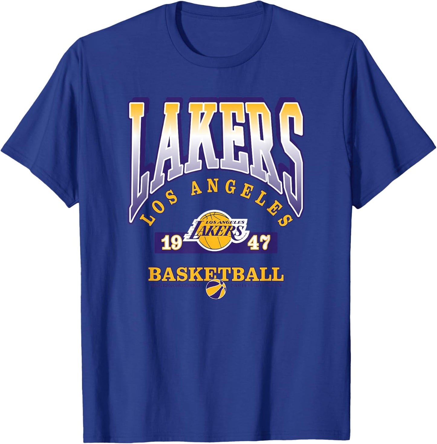 LOS ANGELES LAKERS Homecourt Advantage - Black, -Adults/Kids, Short Sleeve, , Polyester, NBA Team Logo, Small T-Shirt - T-Shirt | Royal