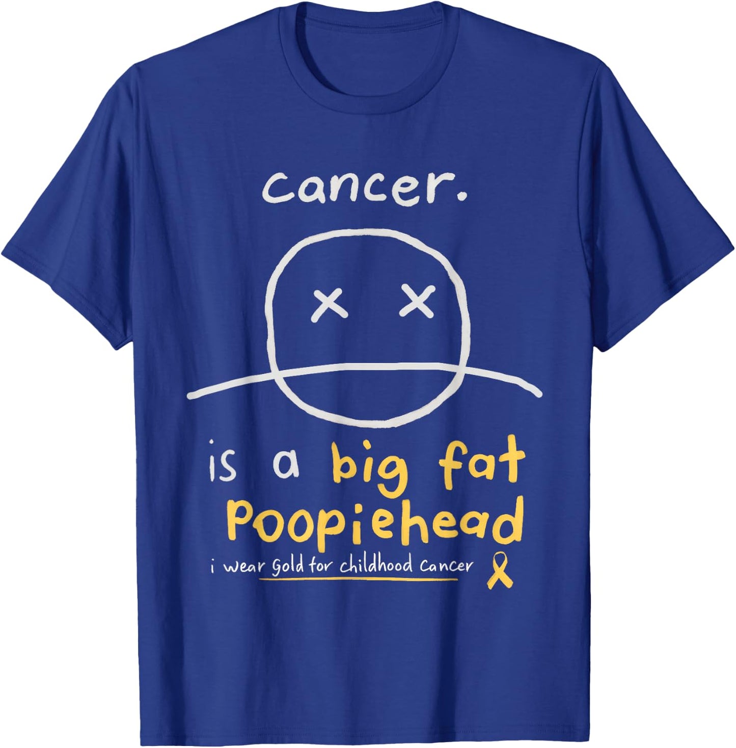 Childhood Cancer Awareness Smile Face Fighters - Survivors T-Shirt - T-Shirt | Royal