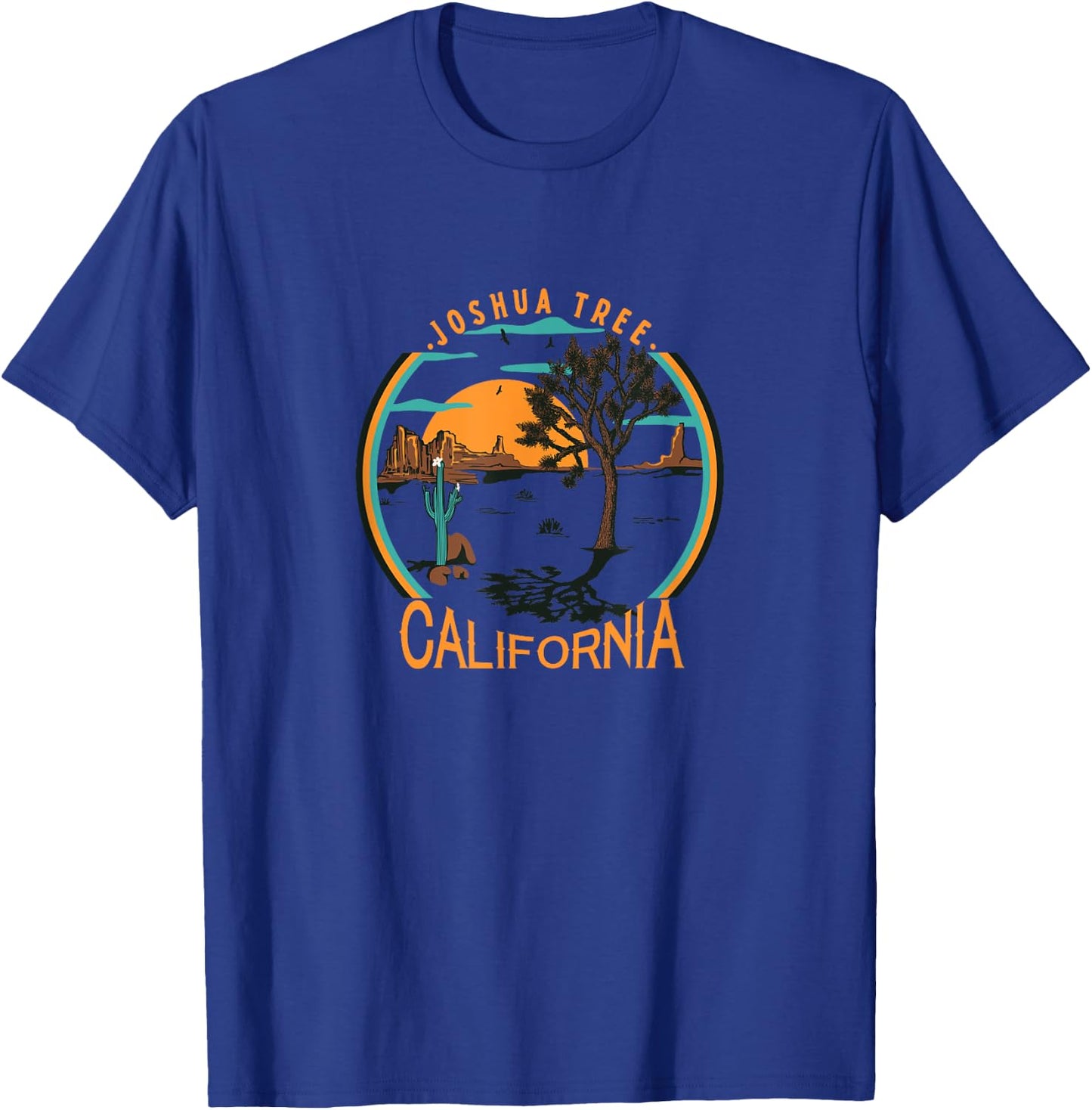 Joshua Tree California Desert Sunrise Landscape T-Shirt - T-Shirt | Royal