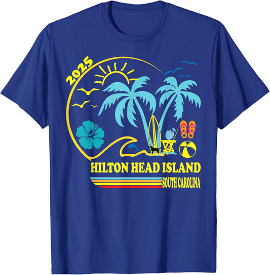 Hilton Head Island South Carolina 2025 Family Trip Matching T-Shirt - T-Shirt | Royal