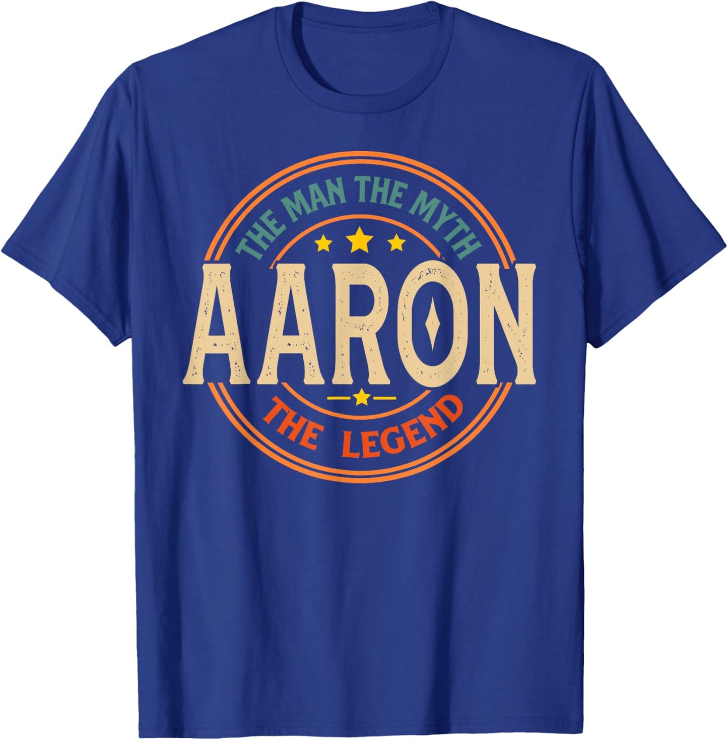 AARON The Man The Myth The Legend Vintage Personalized T-Shirt - T-Shirt | Royal