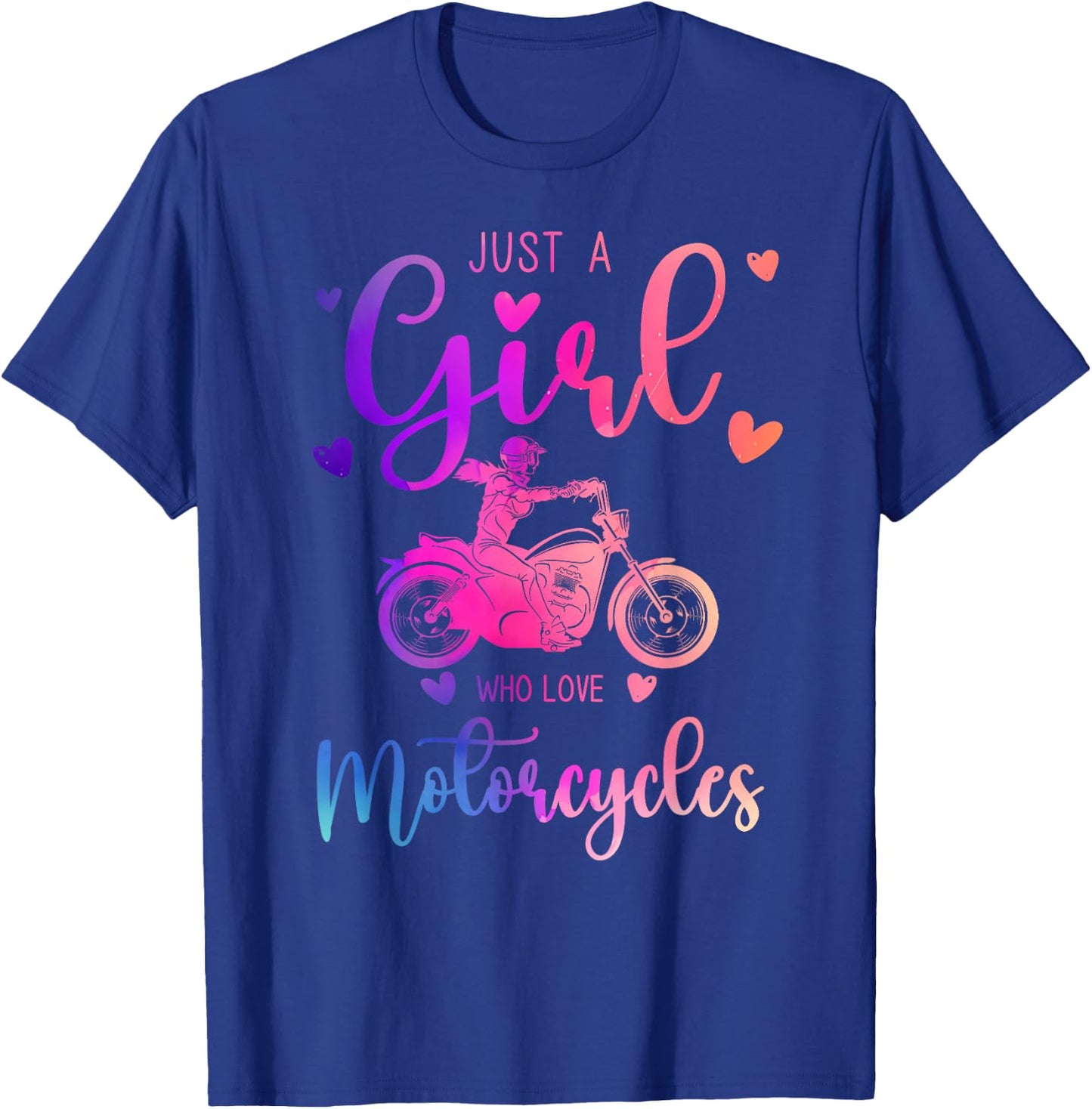 Just a Girl Who Loves Motorcycles Dress and Kids T-Shirt - T-Shirt | Royal