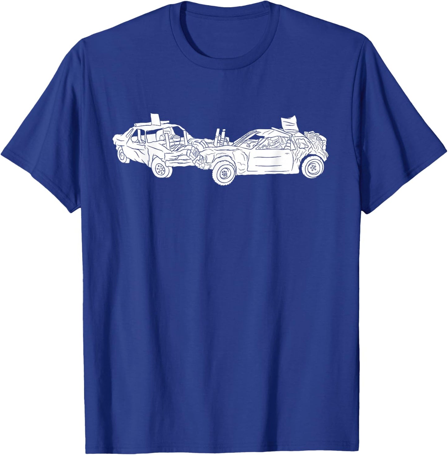 Silhouette Demolition Derby Crashing Car Racer Driver Racing T-Shirt - T-Shirt | Royal