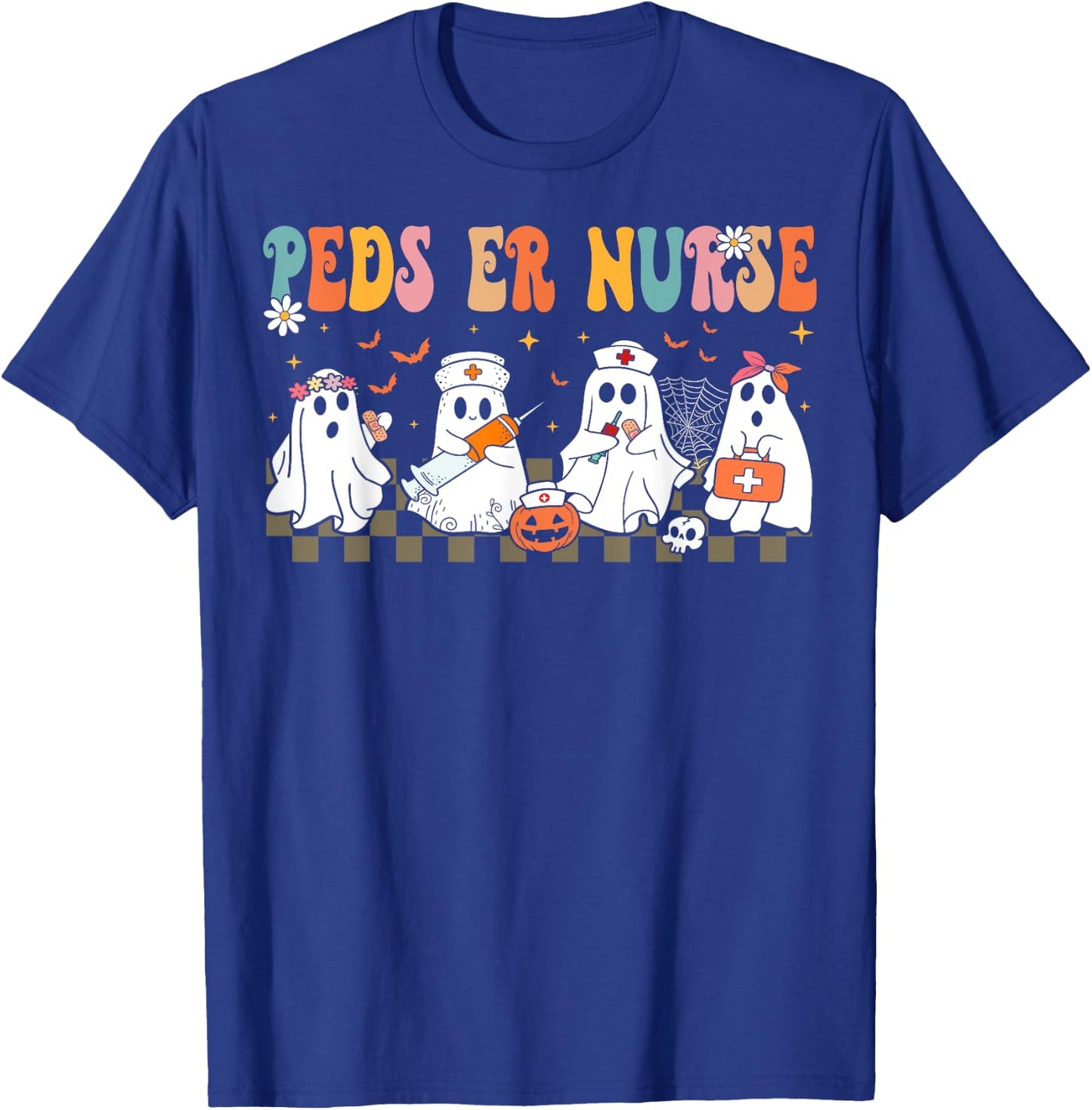 PEDS Emergency Department Halloween RN ER Pediatric ED Nurse T-Shirt - T-Shirt | Royal