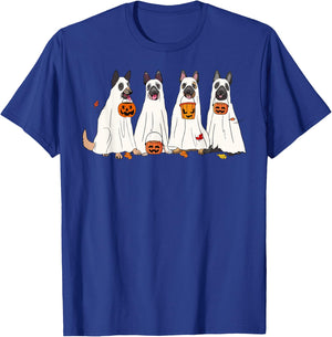 Dog Halloween Trick Or Treat Boo Ghost Pumpkin Malinois Dogs Men Women Kids T-Shirt - T-Shirt | Royal