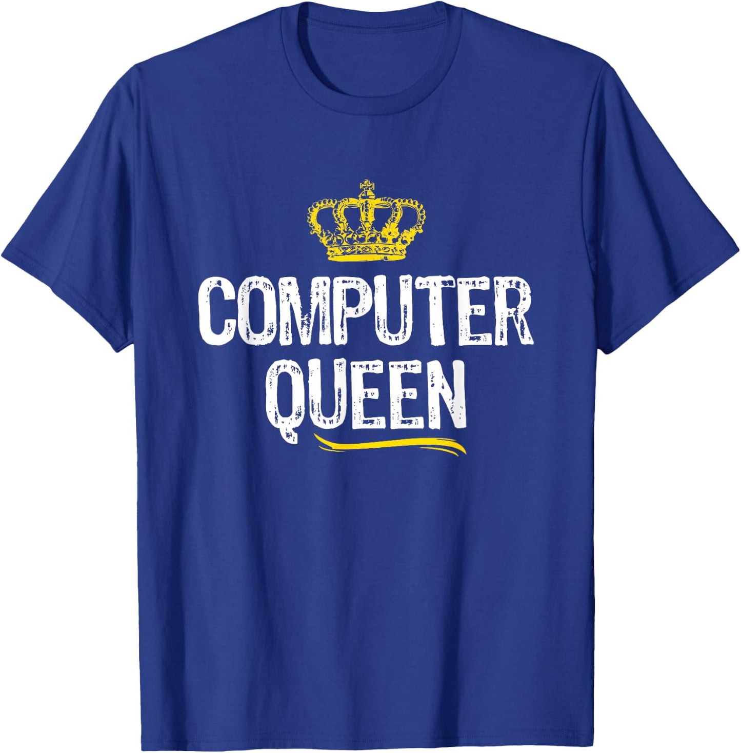Computer Queen Women Girls IT Tech Support Nerd Funny Gift T-Shirt - T-Shirt | Royal