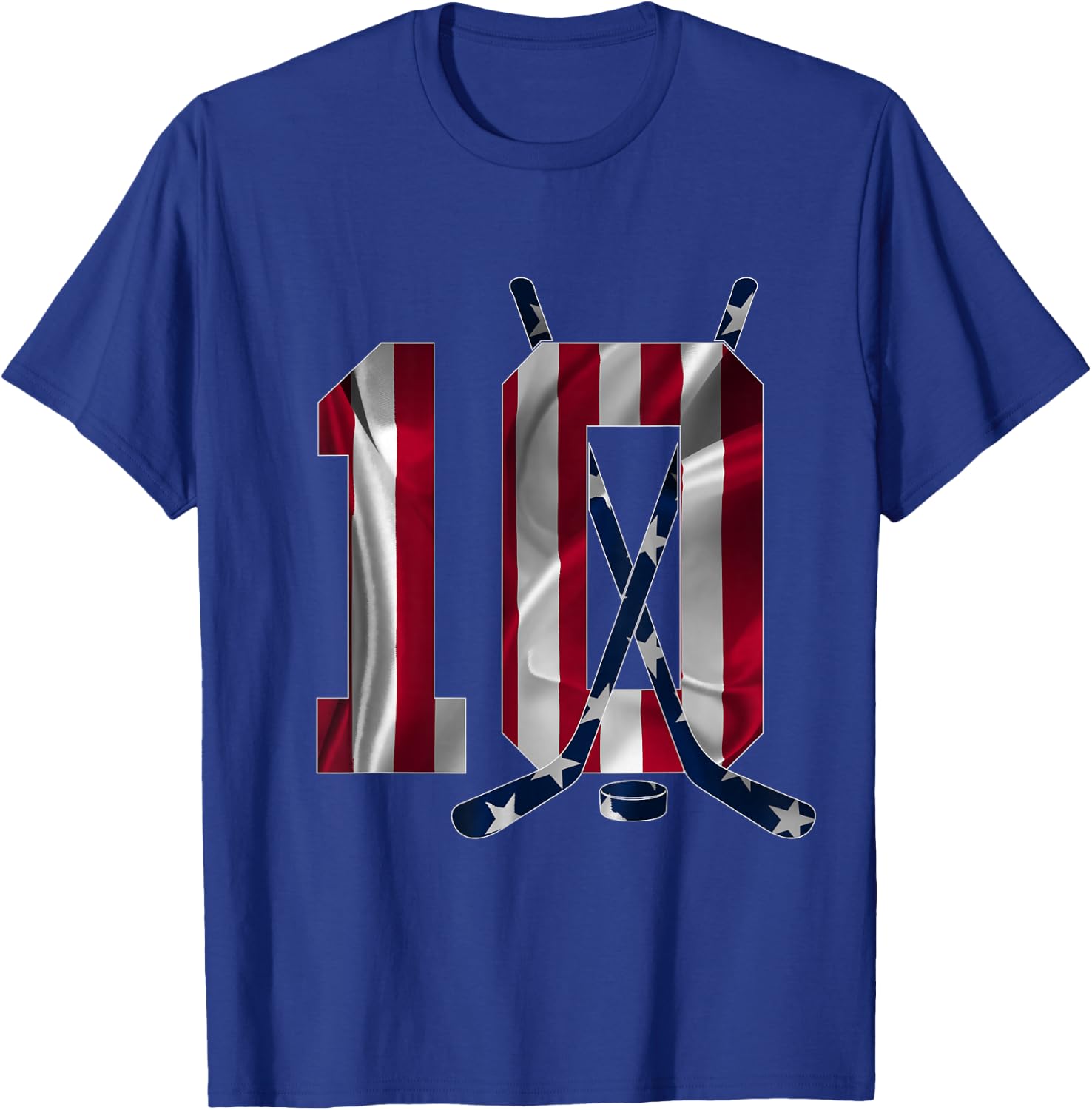 Number 10 Years Ice Hockey 10th Birthday T-Shirt - T-Shirt | Royal