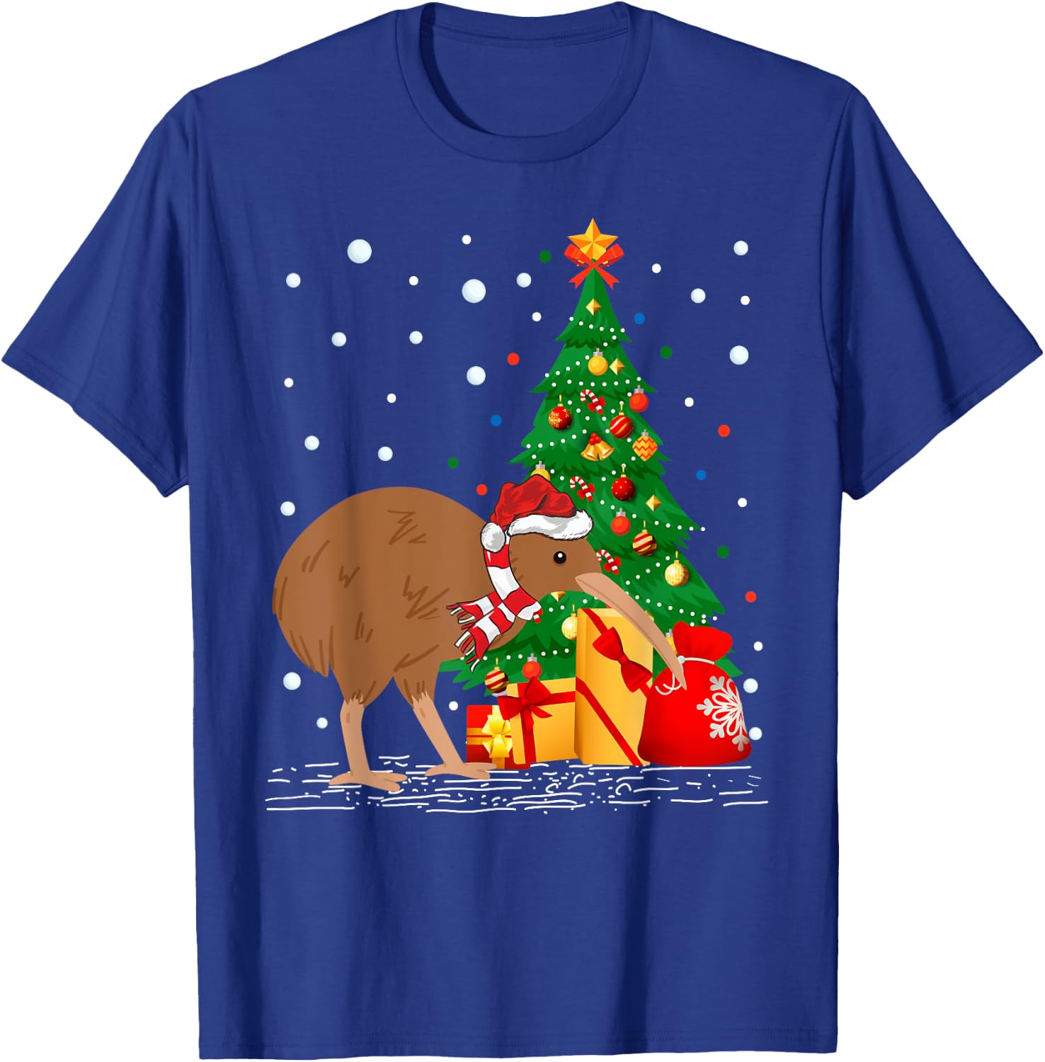 Kiwi Bird Lover Gift Santa Hat Kiwi Christmas T-Shirt - T-Shirt | Royal