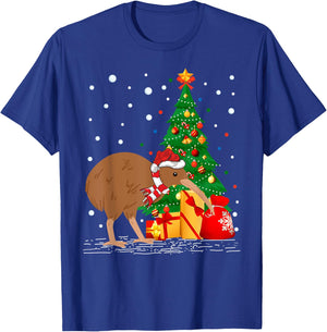 Kiwi Bird Lover Gift Santa Hat Kiwi Christmas T-Shirt - T-Shirt | Royal