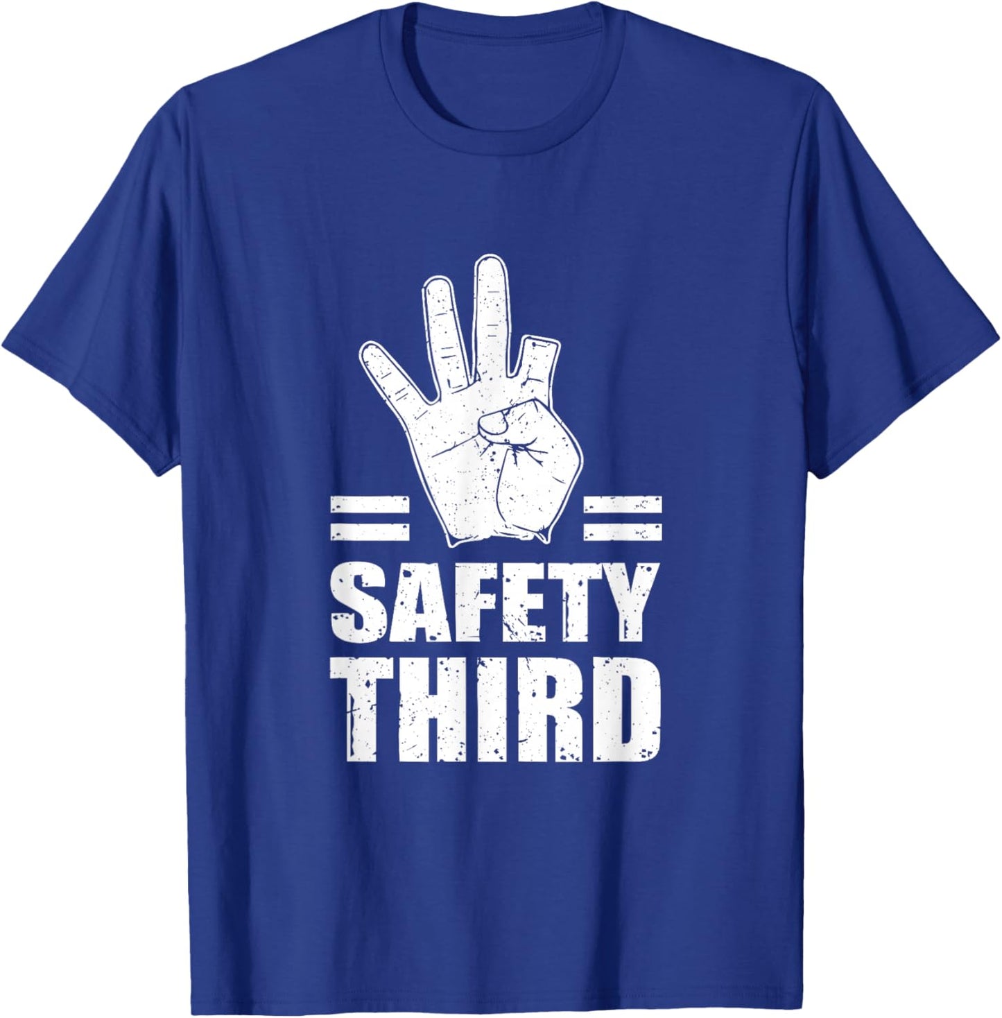 Safety a Third Funny Missing Finger Injury Hand T-Shirt - T-Shirt | Royal