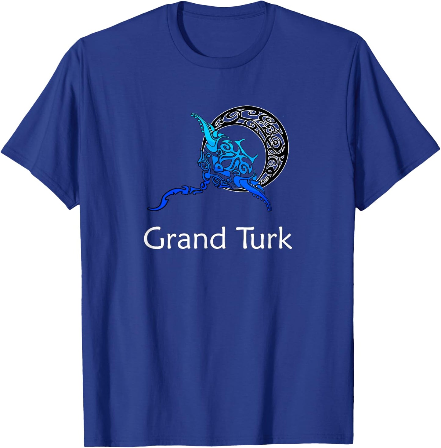 Grand Turk Tribal Stinkray Design Retro Souvenir T-Shirt - T-Shirt | Royal