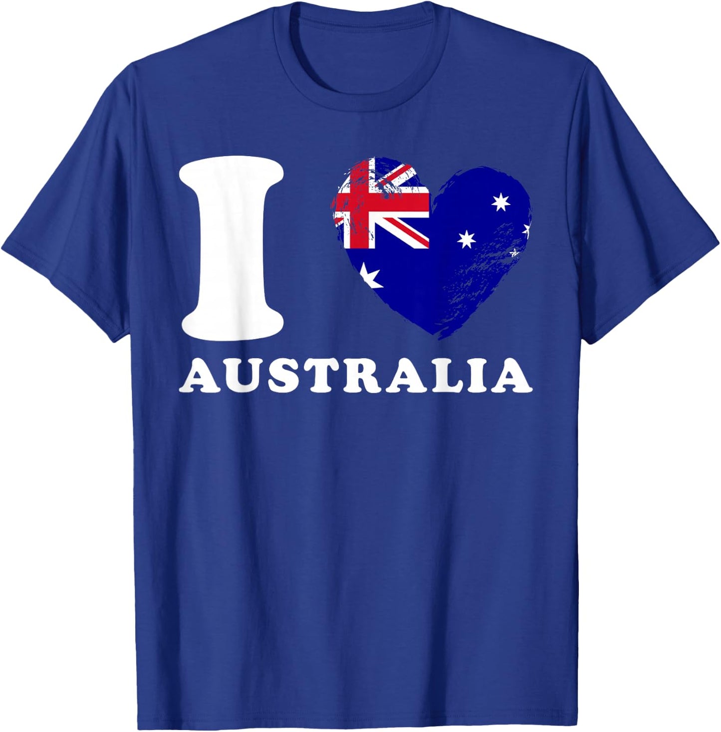 I Love Australia - Heart Flag Australia T-Shirt - T-Shirt | Royal