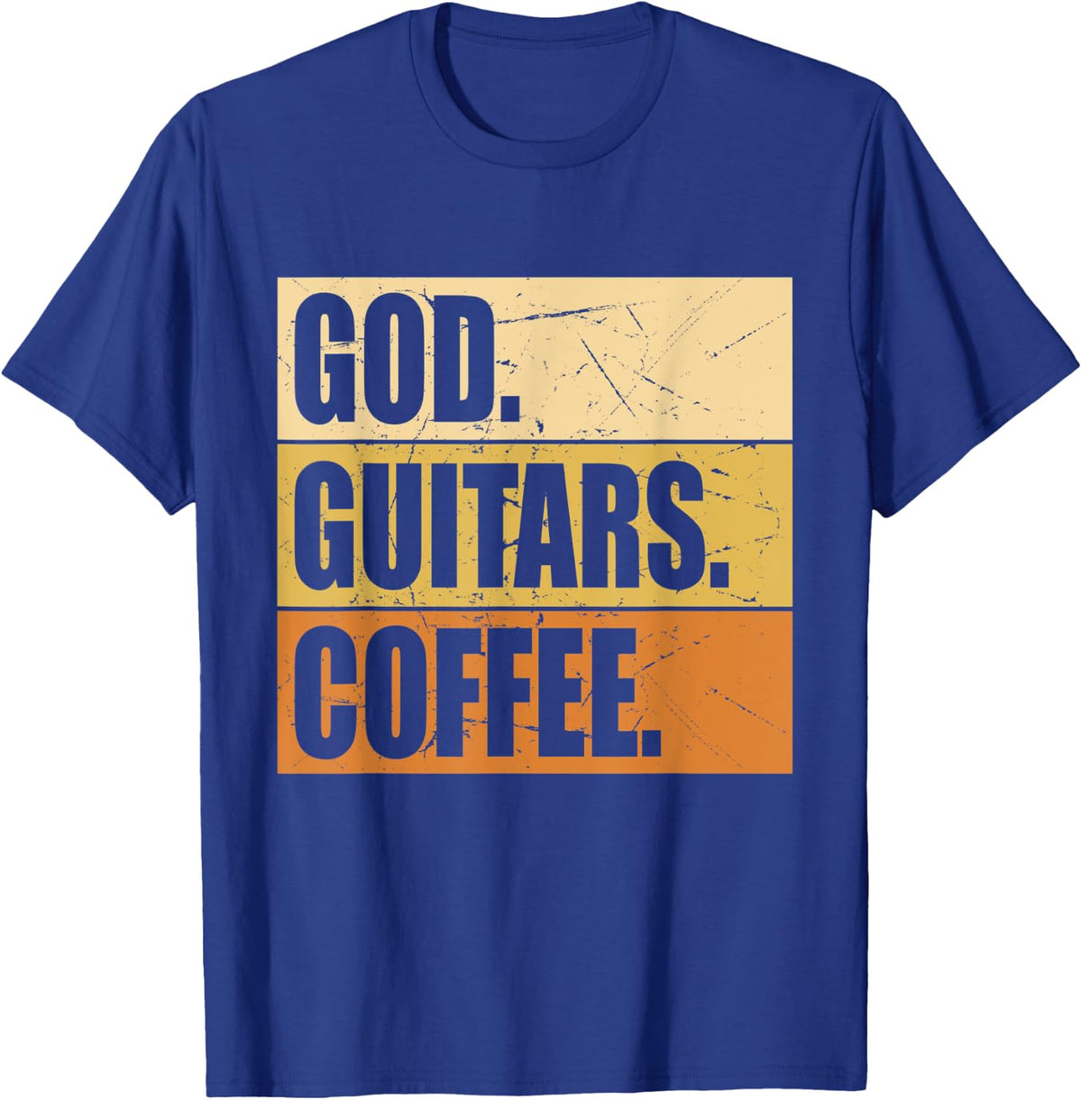 Christian Guitar Player Guitarist I God Guitars Coffee T-Shirt - T-Shirt | Royal