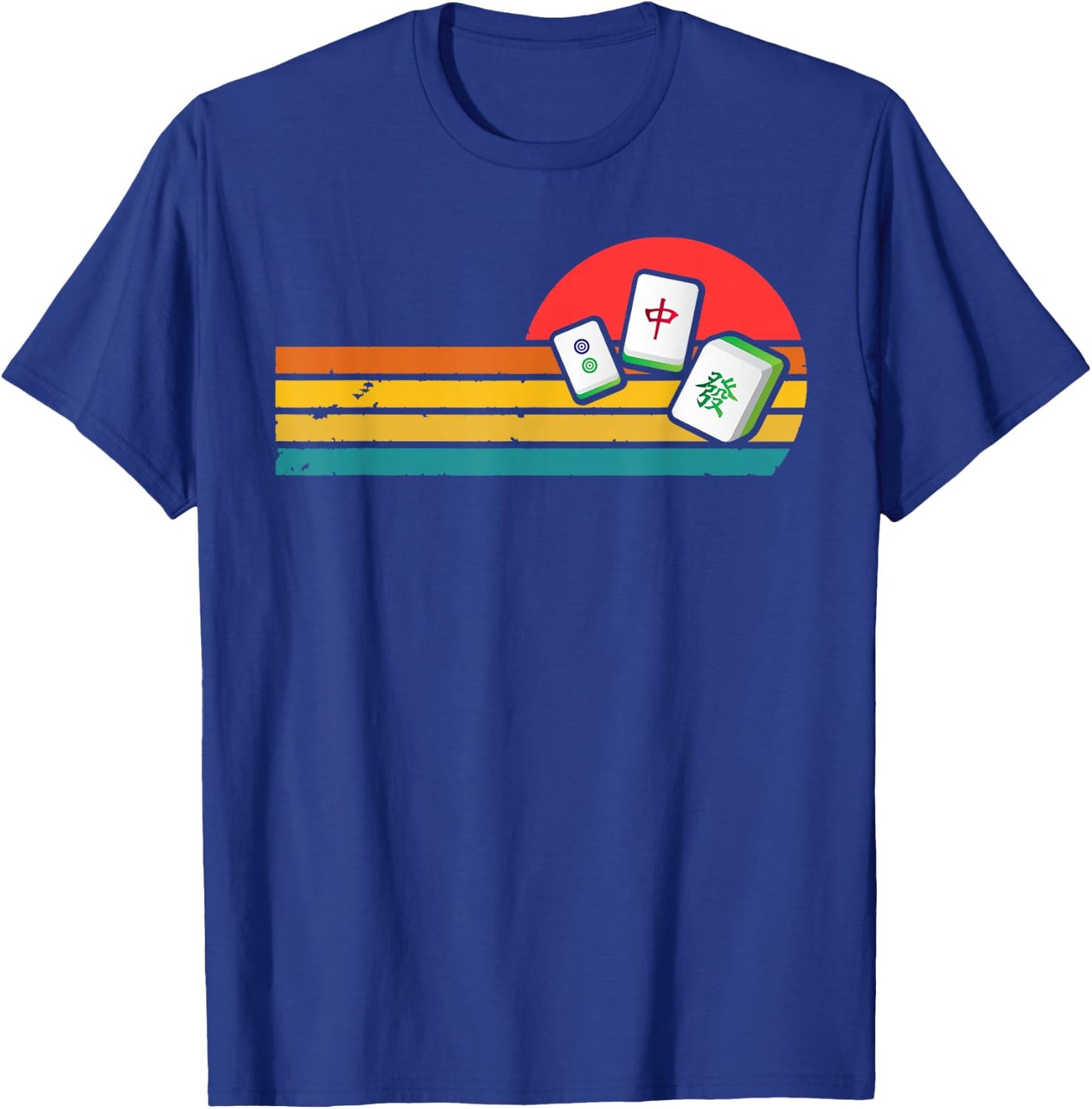 Mahjong Chinese 80s Retro Mah Jongg T-Shirt - T-Shirt | Royal