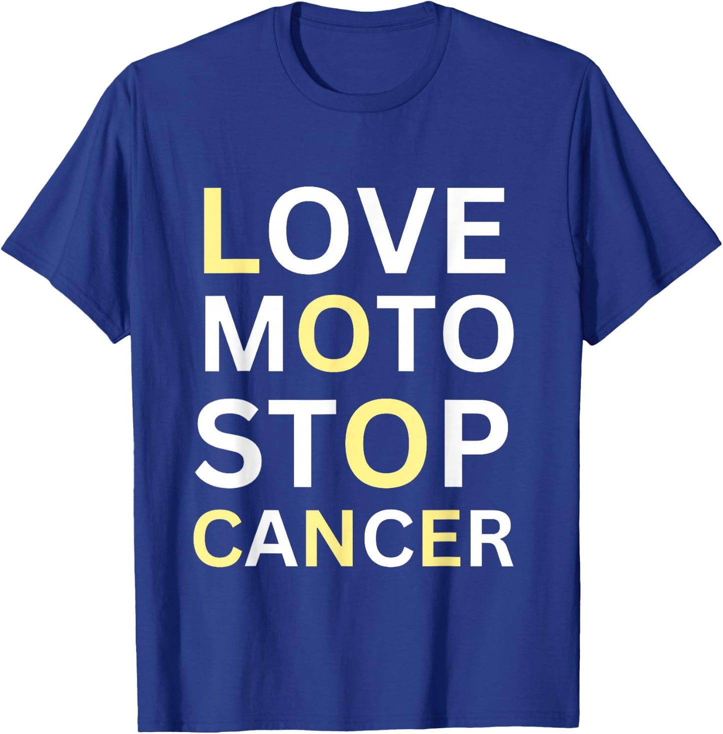 Love Moto Stop Cancer T-Shirt - T-Shirt | Royal