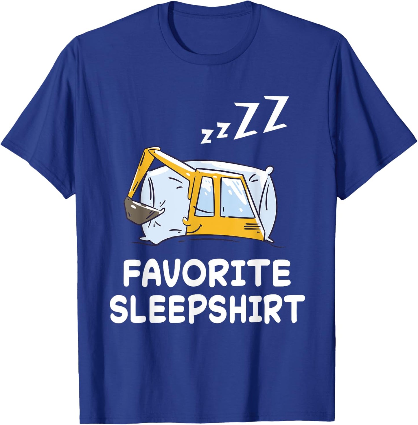 Dredger Digger Excavator Nap Sleeping Sleep Pajama Nightgown T-Shirt - T-Shirt | Royal