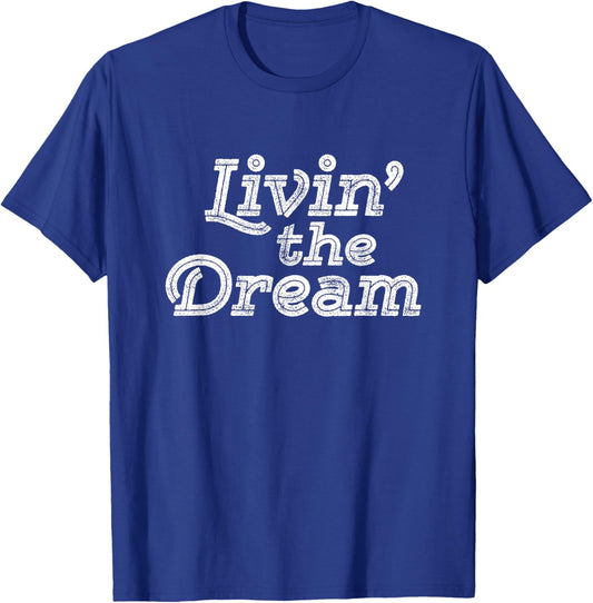 Livin the Dream Vintage 70s Inline Weathered (Dark) T-Shirt - T-Shirt | Royal