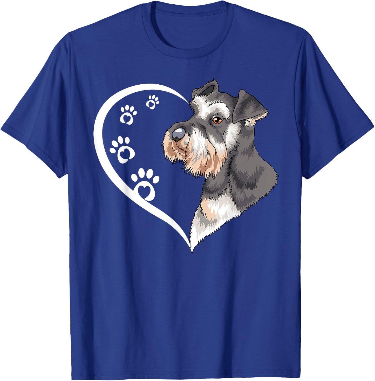 Miniature Schnauzer Shirts Girls Kids Heart Cute T-Shirt - T-Shirt | Royal